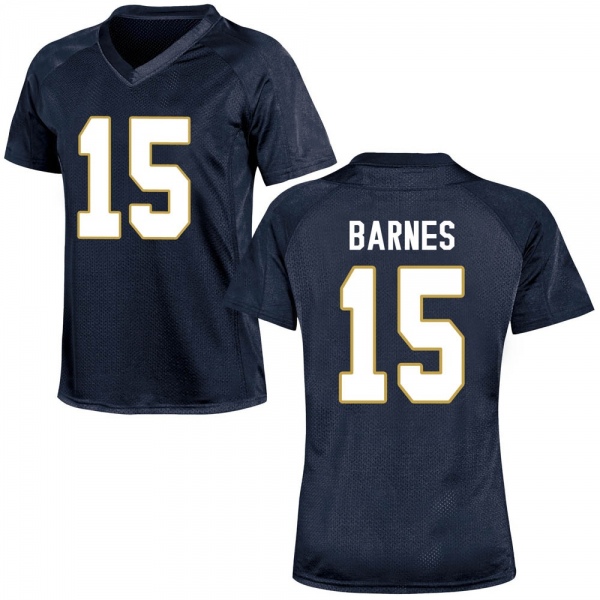 Ryan Barnes Notre Dame Fighting Irish NCAA Women's #15 Navy Blue Game College Stitched Football Jersey ULP6255RJ
